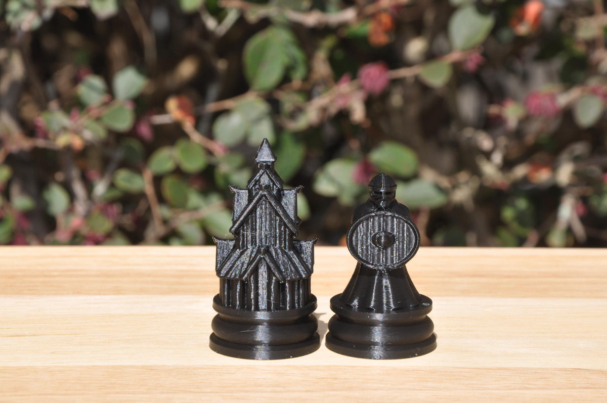 Wikinger-Schachfigurenset – komplettes 32-teiliges Schachset – Ansicht 9