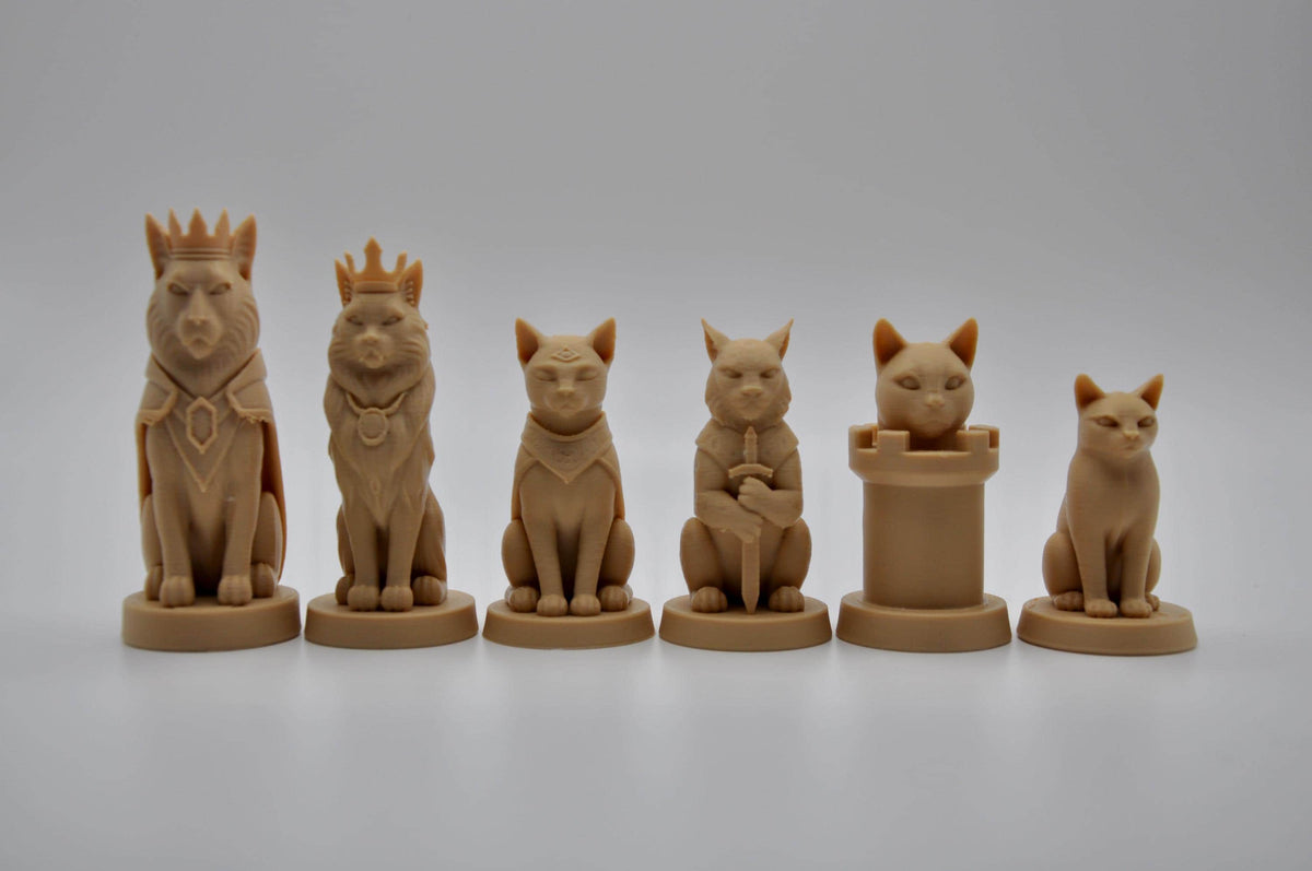 Hunde-gegen-Katzen-Schachfigurenset – komplettes 32-teiliges Schachset – Ansicht 6