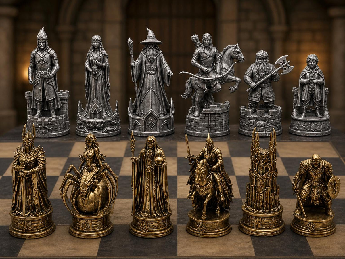 Dunkles Fantasy-Reich-Schachfigurenset – komplett 32-teilig – Ansicht 1