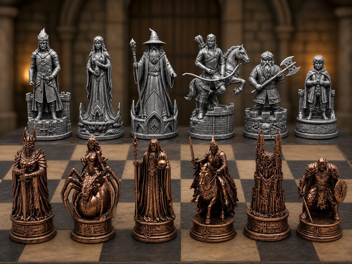 Dunkles Fantasy-Reich-Schachfigurenset – komplett 32-teilig – Ansicht 3