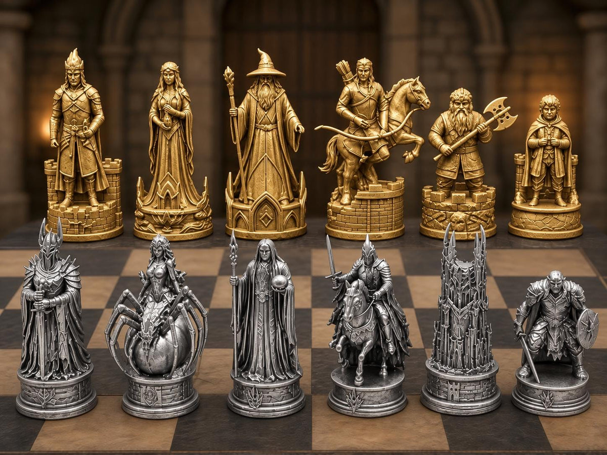Dunkles Fantasy-Reich-Schachfigurenset – komplett 32-teilig – Ansicht 4