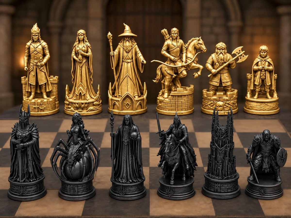 Dunkles Fantasy-Reich-Schachfigurenset – komplett 32-teilig – Ansicht 5