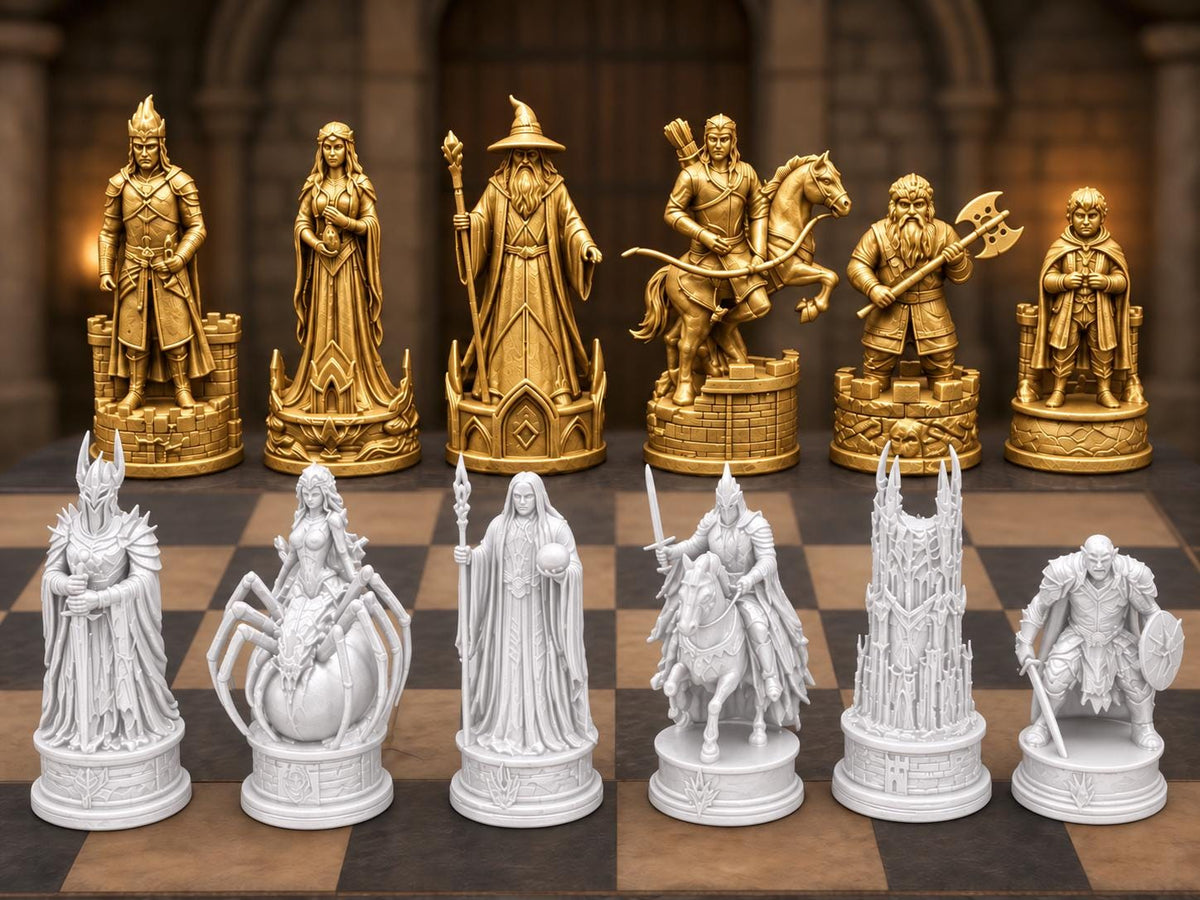 Dunkles Fantasy-Reich-Schachfigurenset – komplett 32-teilig – Ansicht 6