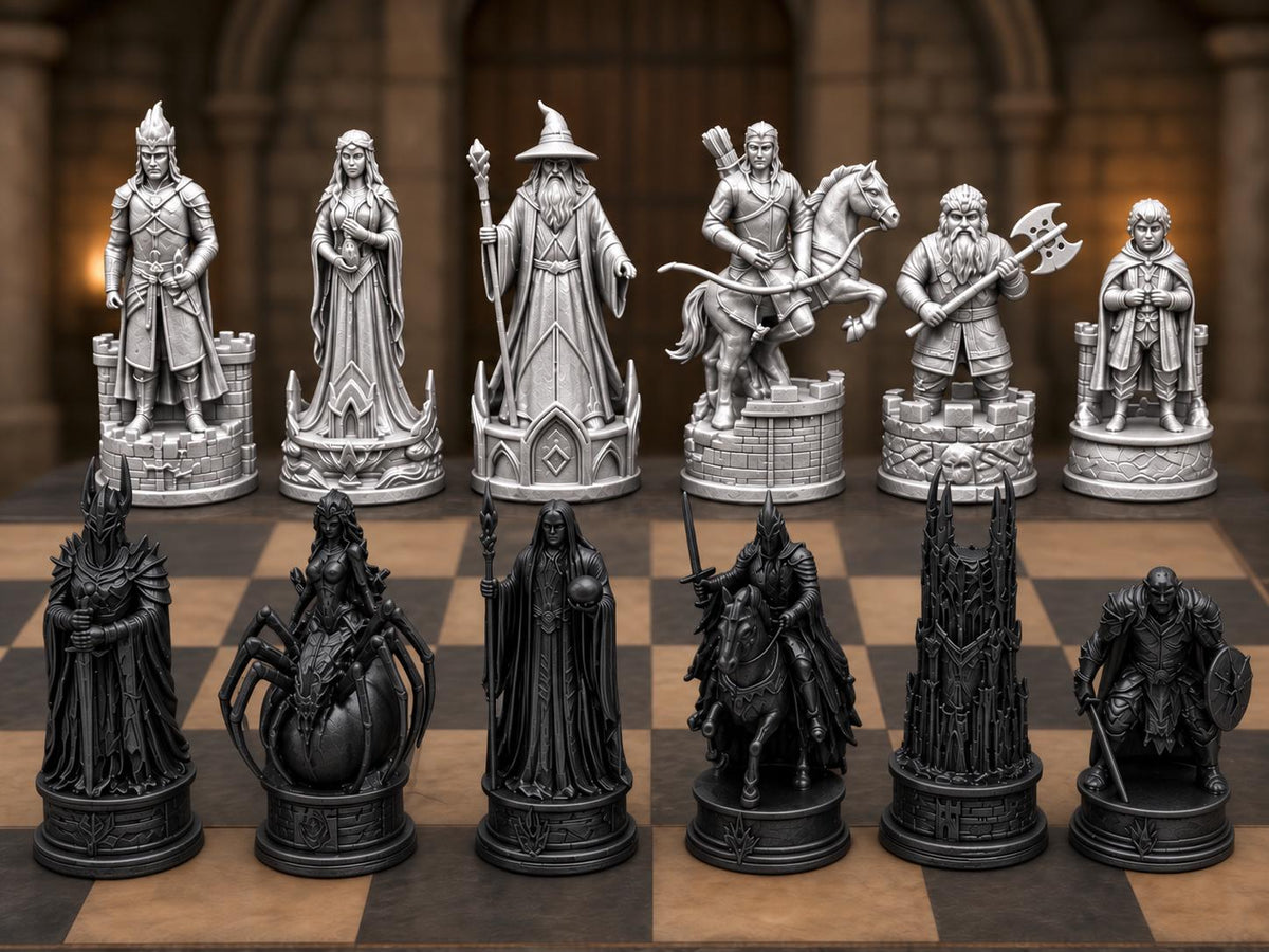 Dunkles Fantasy-Reich-Schachfigurenset – komplett 32-teilig – Ansicht 8
