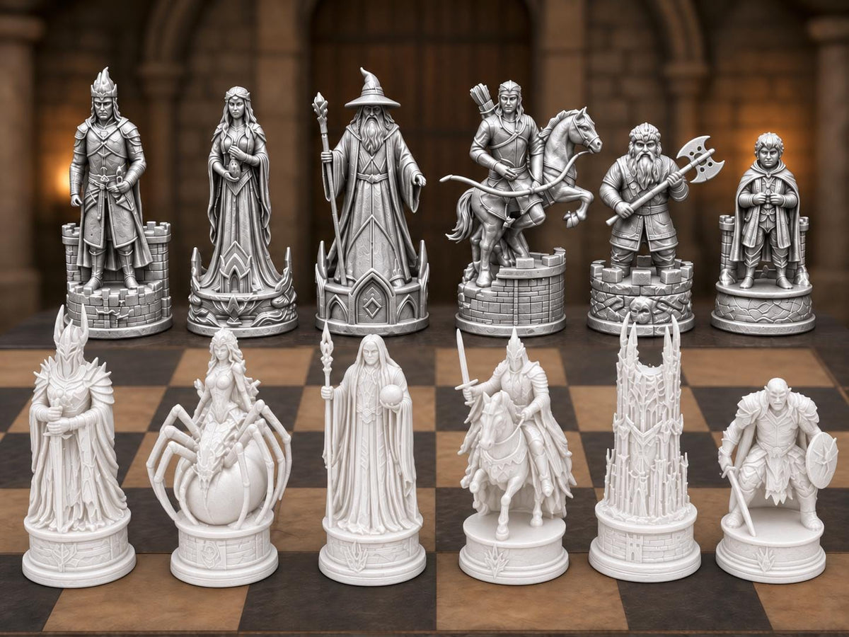 Dunkles Fantasy-Reich-Schachfigurenset – komplett 32-teilig – Ansicht 9