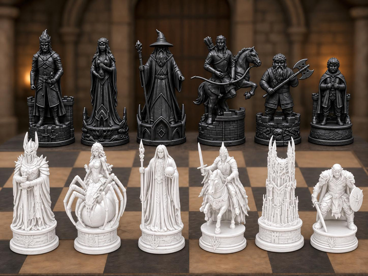 Dunkles Fantasy-Reich-Schachfigurenset – komplett 32-teilig – Ansicht 11