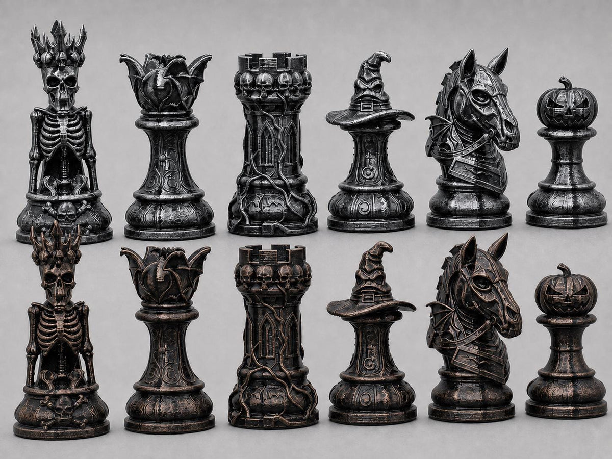 Halloween-Dark-Fantasy-Schachfigurenset – komplettes 32-teiliges Schachset – Ansicht 4