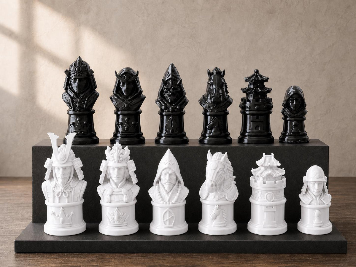 Samurai gegen Ninja – 32-teiliges Schachfigurenset – Ansicht 3