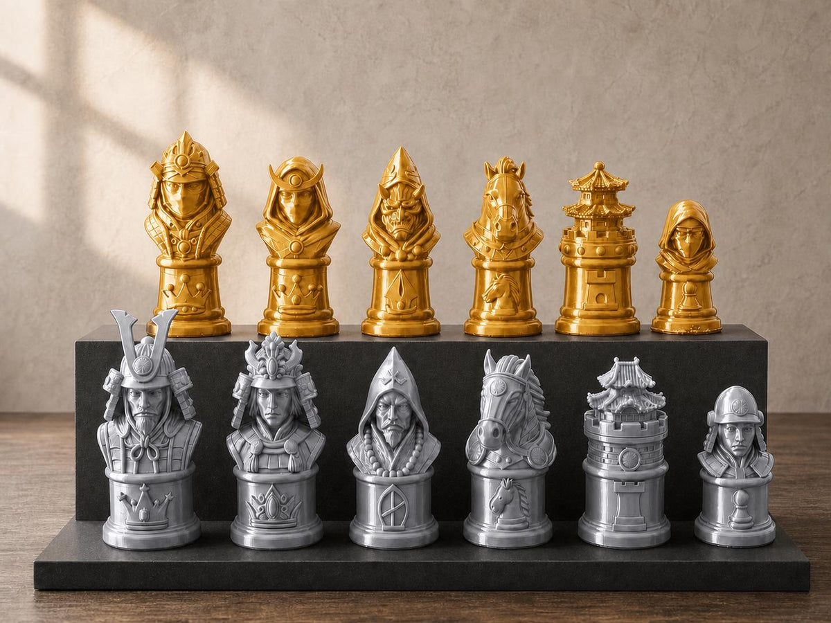 Samurai gegen Ninja – 32-teiliges Schachfigurenset – Ansicht 4