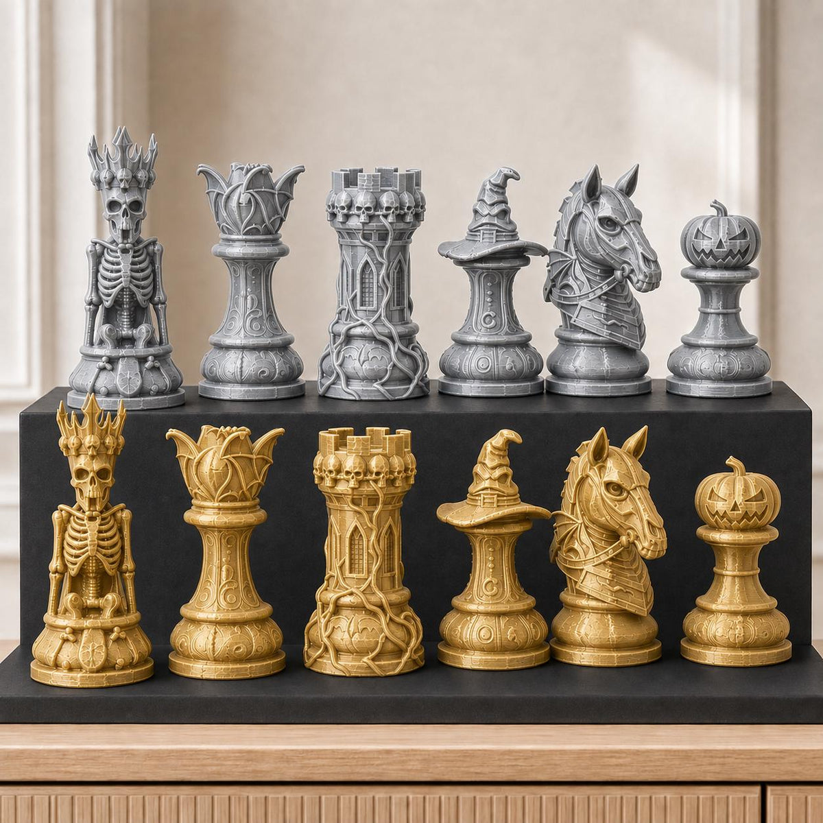 Halloween-Schachfigurenset – komplett 32-teilig – Ansicht 4