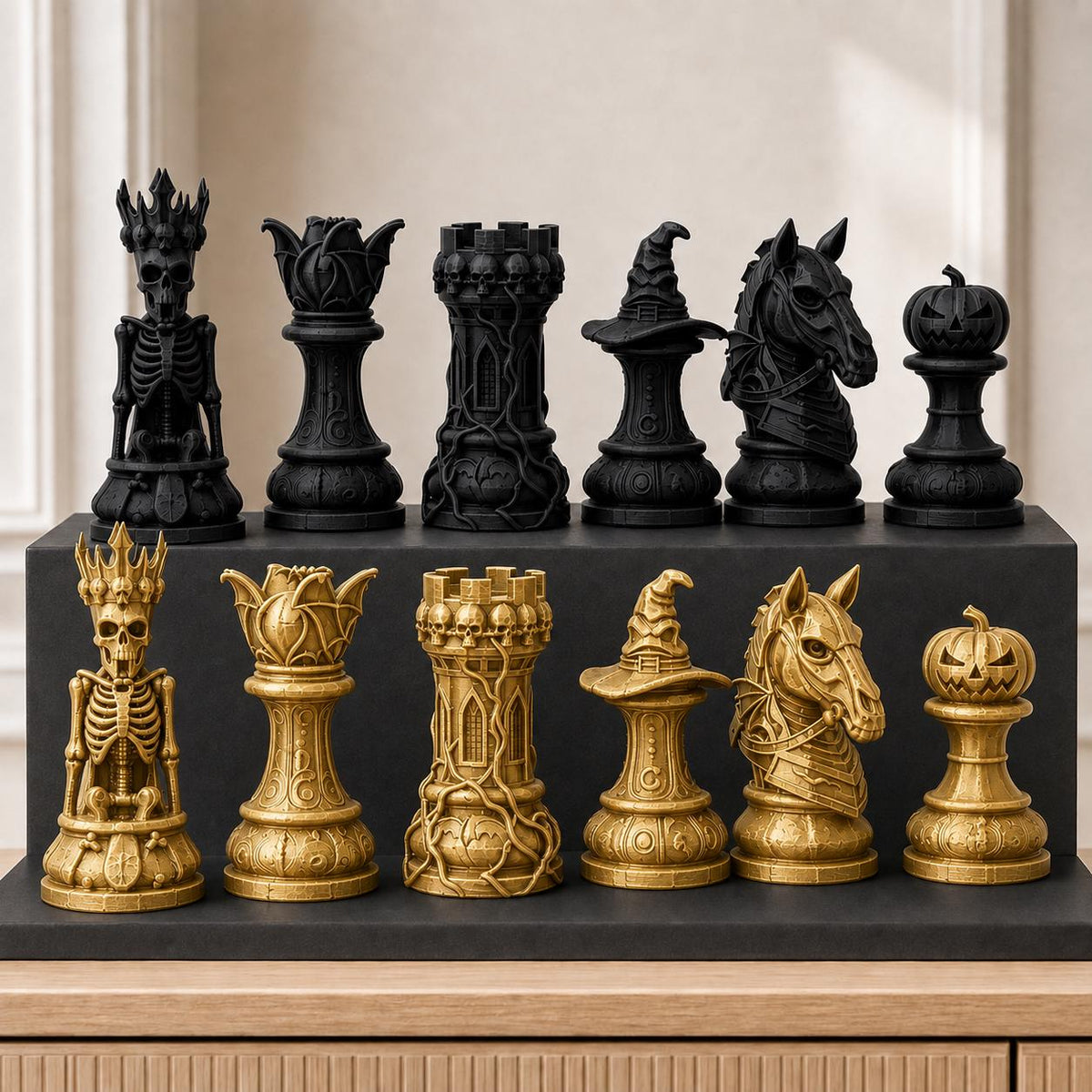 Halloween-Schachfigurenset – komplett 32-teilig – Ansicht 5