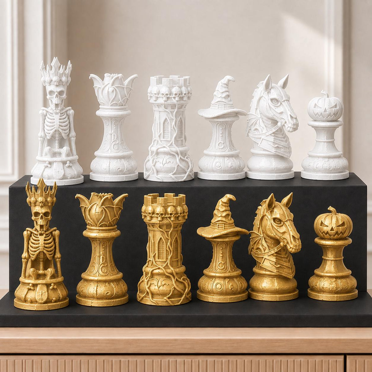 Halloween-Schachfigurenset – komplett 32-teilig – Ansicht 6