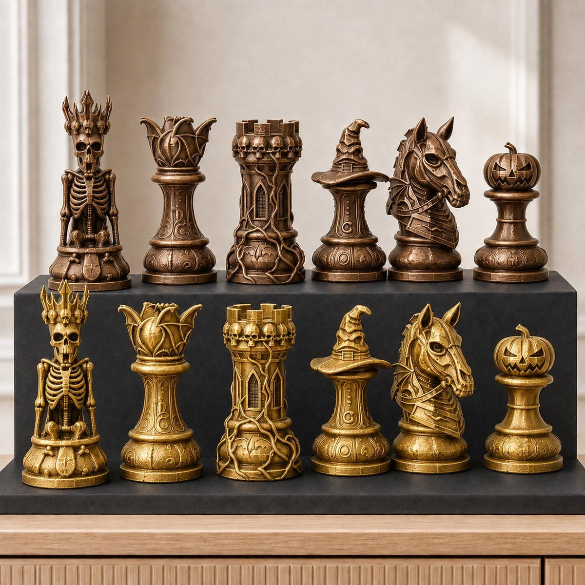 Halloween-Schachfigurenset – komplett 32-teilig – Ansicht 7