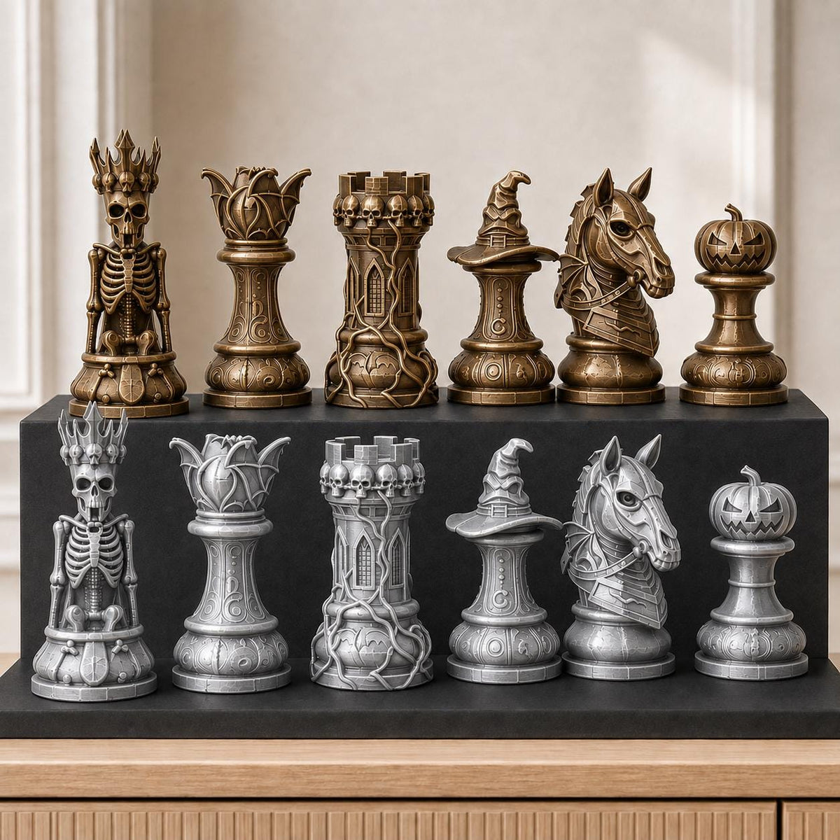 Halloween-Schachfigurenset – komplett 32-teilig – Ansicht 10