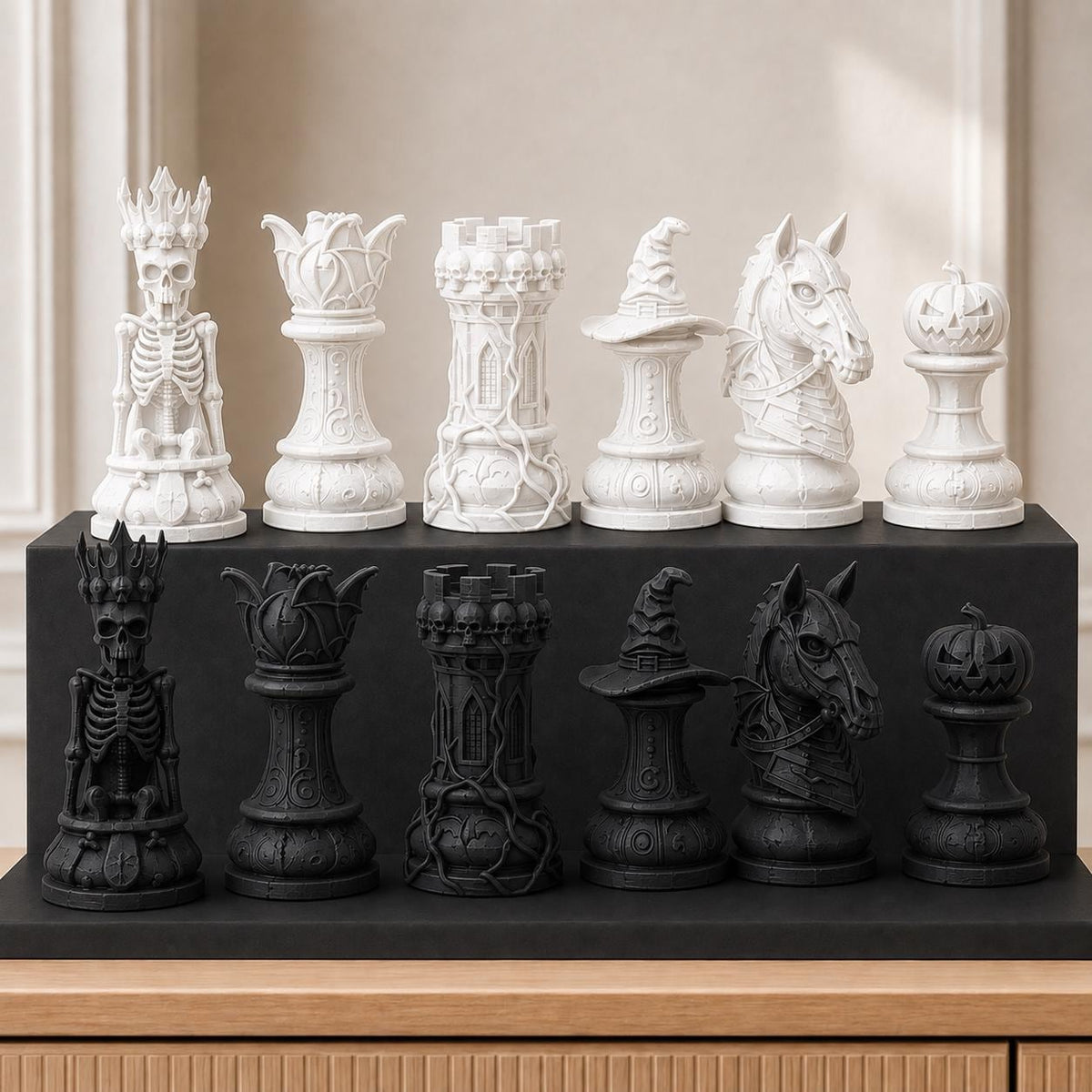 Halloween-Schachfigurenset – komplett 32-teilig – Ansicht 11