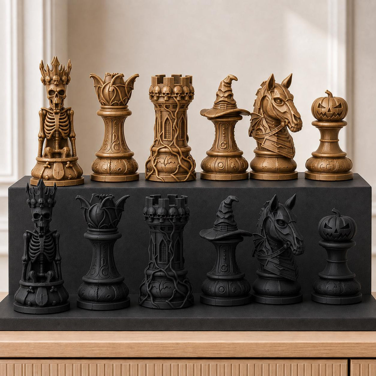 Halloween-Schachfigurenset – komplett 32-teilig – Ansicht 12