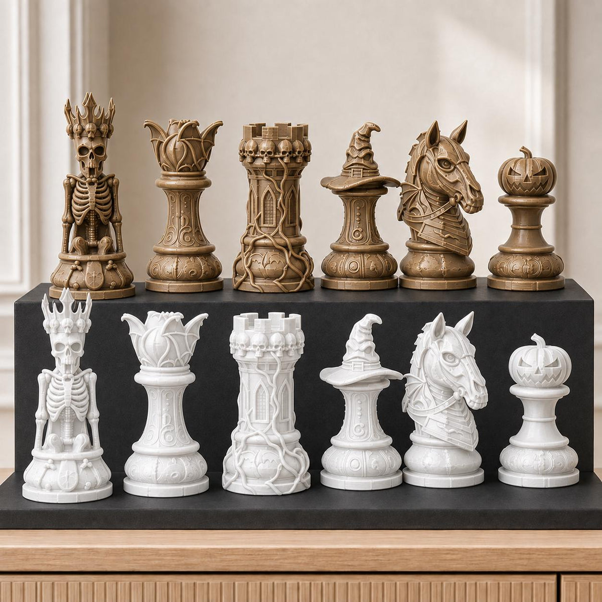 Halloween-Schachfigurenset – komplett 32-teilig – Ansicht 13