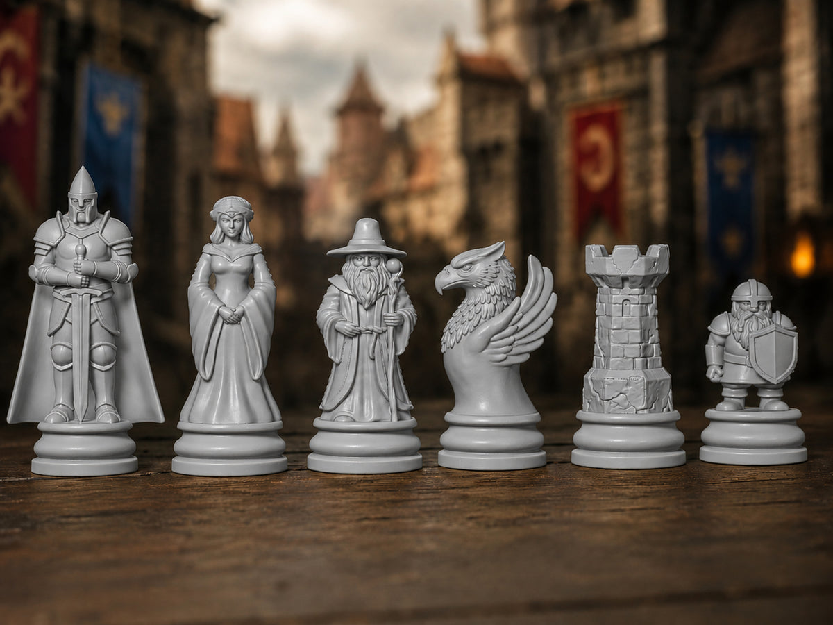 Klassisches Fantasy-Schachfigurenset – komplett 32-teilig – Ansicht 2