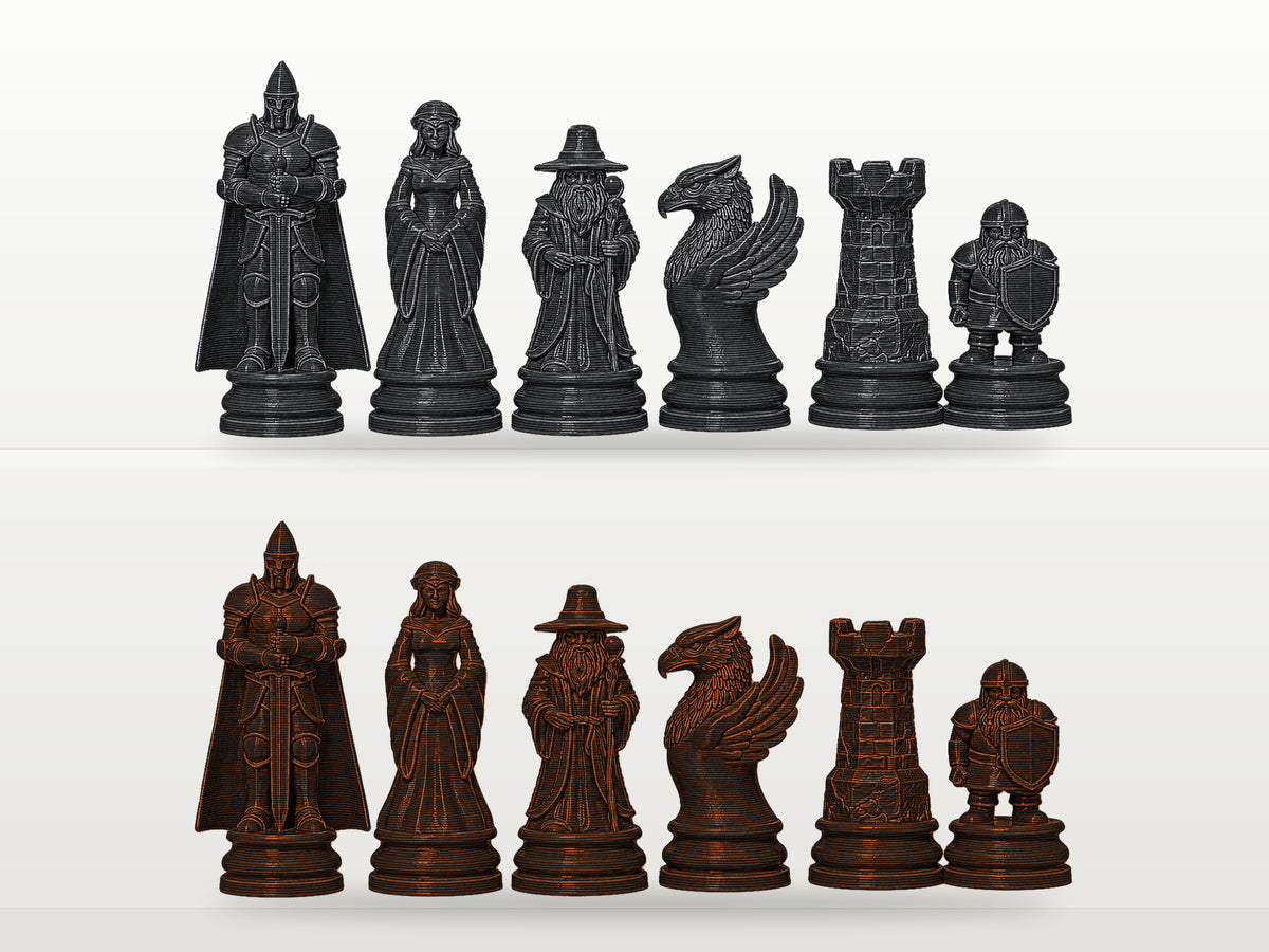Klassisches Fantasy-Schachfigurenset – komplett 32-teilig – Ansicht 3