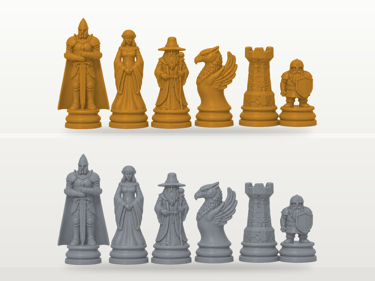 Klassisches Fantasy-Schachfigurenset – komplett 32-teilig – Ansicht 4