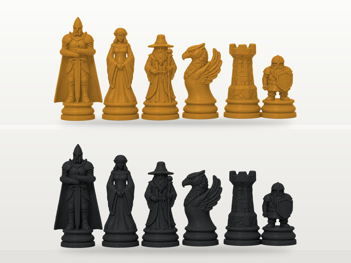 Klassisches Fantasy-Schachfigurenset – komplett 32-teilig – Ansicht 5