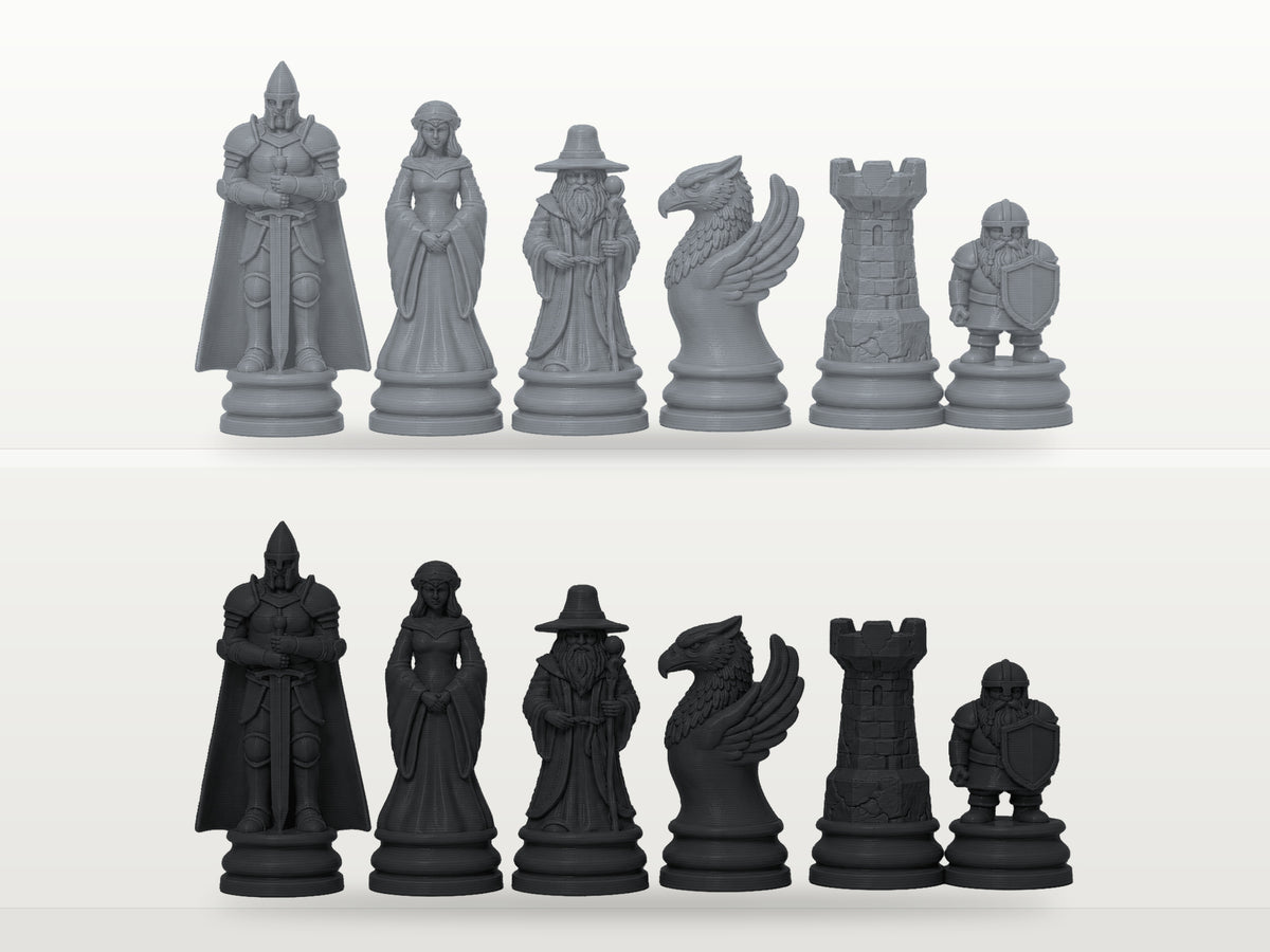 Klassisches Fantasy-Schachfigurenset – komplett 32-teilig – Ansicht 8