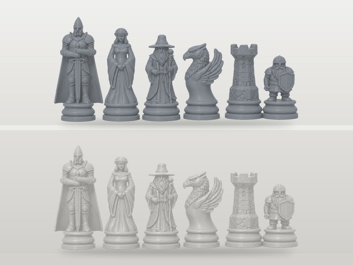 Klassisches Fantasy-Schachfigurenset – komplett 32-teilig – Ansicht 9