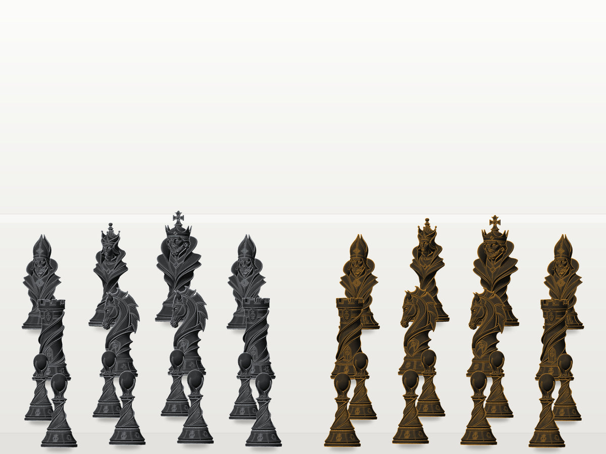 Smaragd-Marmor-Fantasy-Schachfigurenset – komplett 32-teilig – Ansicht 1