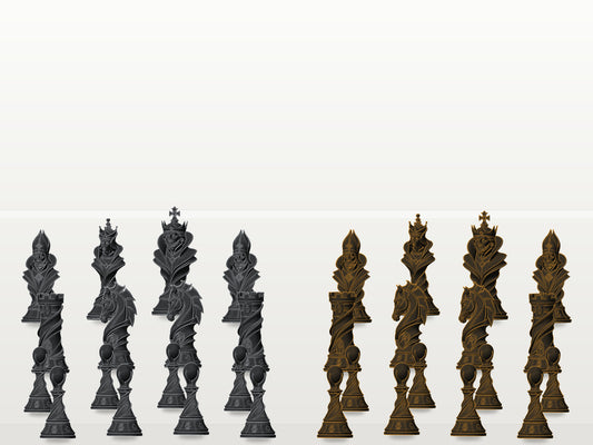Smaragd-Marmor-Fantasy-Schachfigurenset – komplett 32-teilig – Ansicht 1
