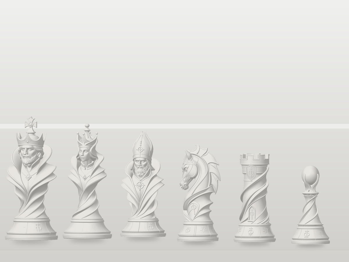 Smaragd-Marmor-Fantasy-Schachfigurenset – komplett 32-teilig – Ansicht 2