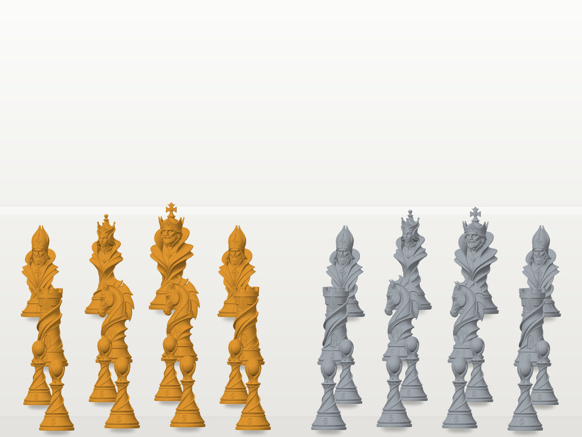 Smaragd-Marmor-Fantasy-Schachfigurenset – komplett 32-teilig – Ansicht 4