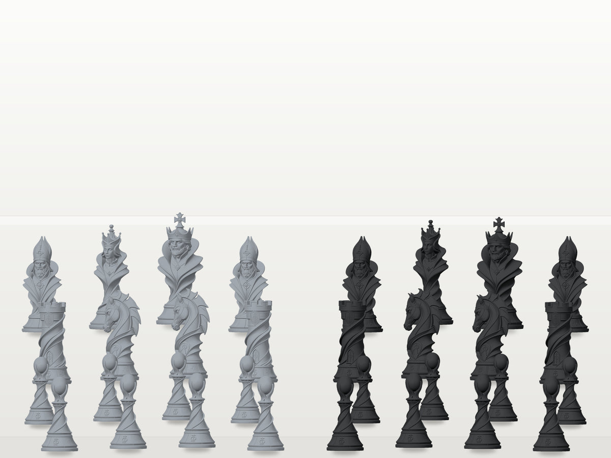 Smaragd-Marmor-Fantasy-Schachfigurenset – komplett 32-teilig – Ansicht 8