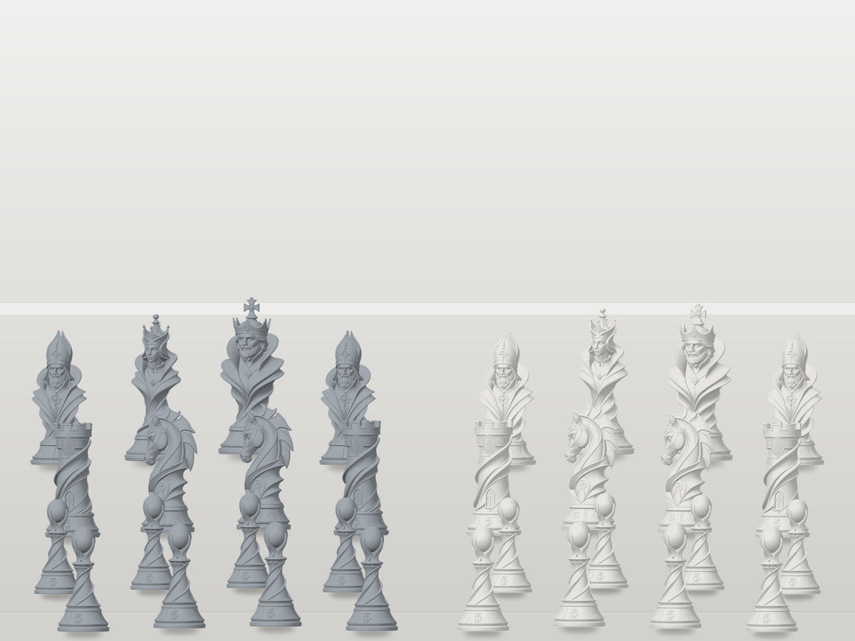 Smaragd-Marmor-Fantasy-Schachfigurenset – komplett 32-teilig – Ansicht 9