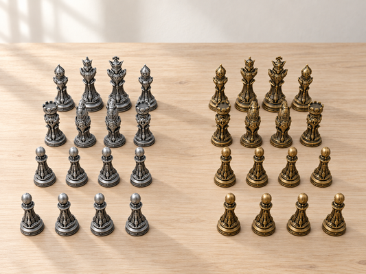 Royal Mech – Schachfigurenset mit 32 Figuren – Ansicht 1