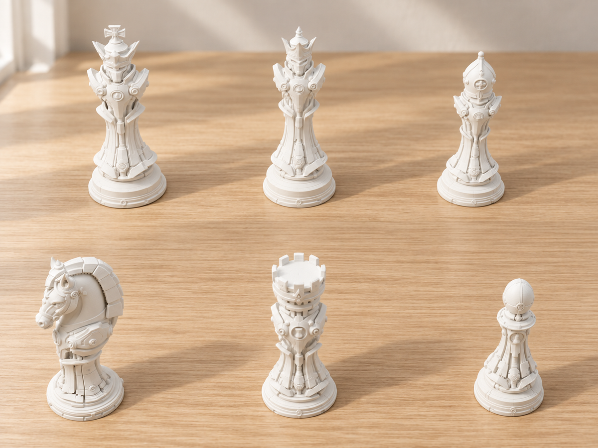 Royal Mech – Schachfigurenset mit 32 Figuren – Ansicht 2