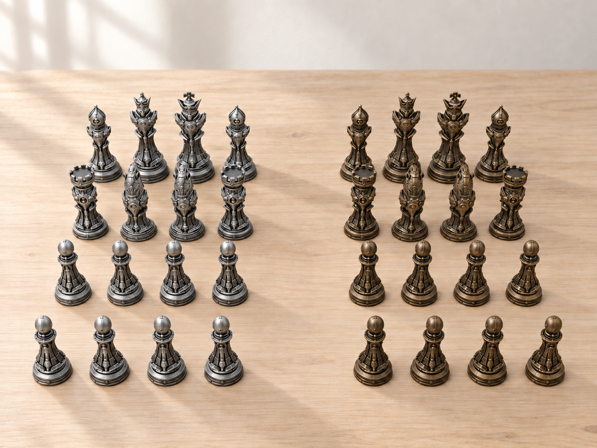 Royal Mech – Schachfigurenset mit 32 Figuren – Ansicht 3