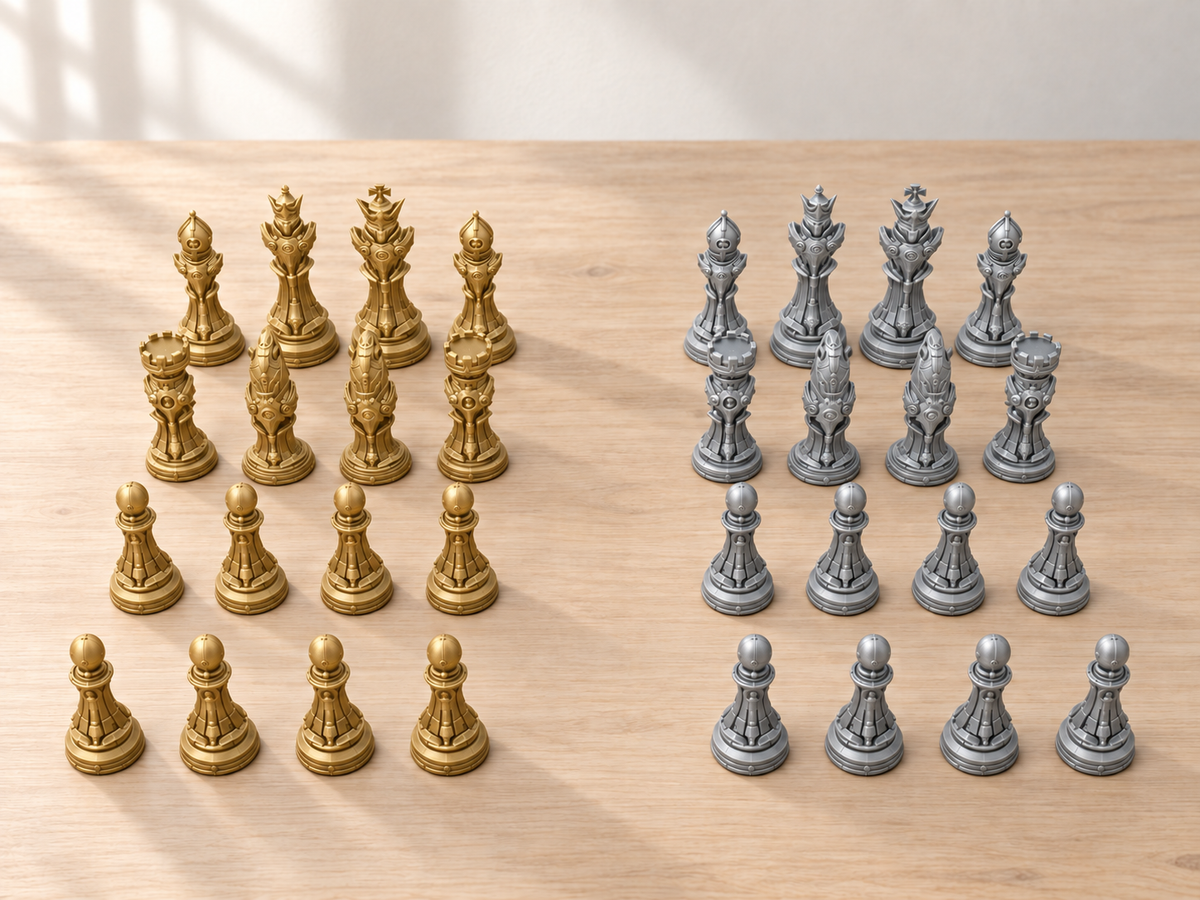 Royal Mech – Schachfigurenset mit 32 Figuren – Ansicht 4
