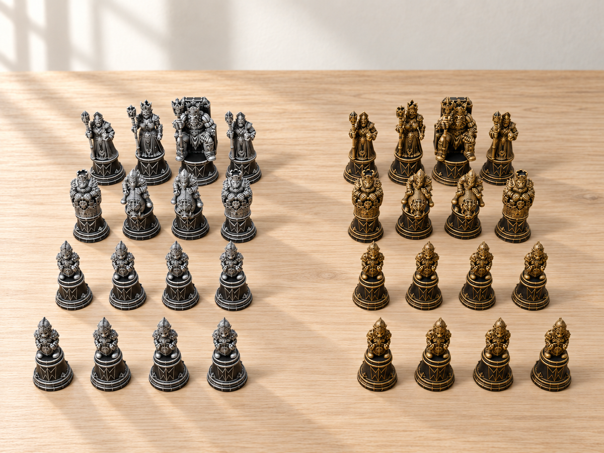 Orc-Crown Line – Schachfigurenset mit 32 Figuren – Ansicht 1