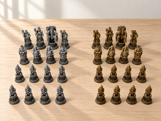 Orc-Crown Line – Schachfigurenset mit 32 Figuren – Ansicht 1