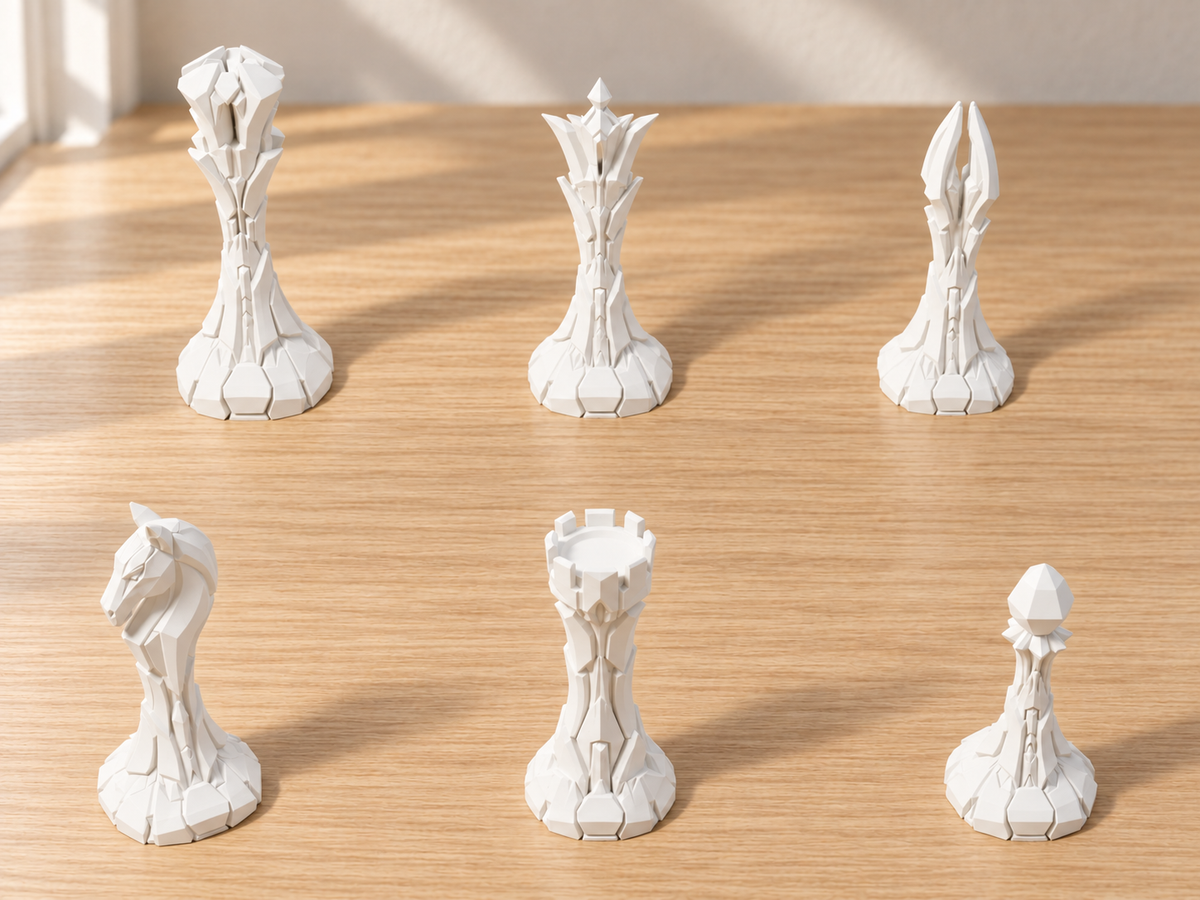 Black Metal Line – Schachfigurenset mit 32 Figuren – Ansicht 2
