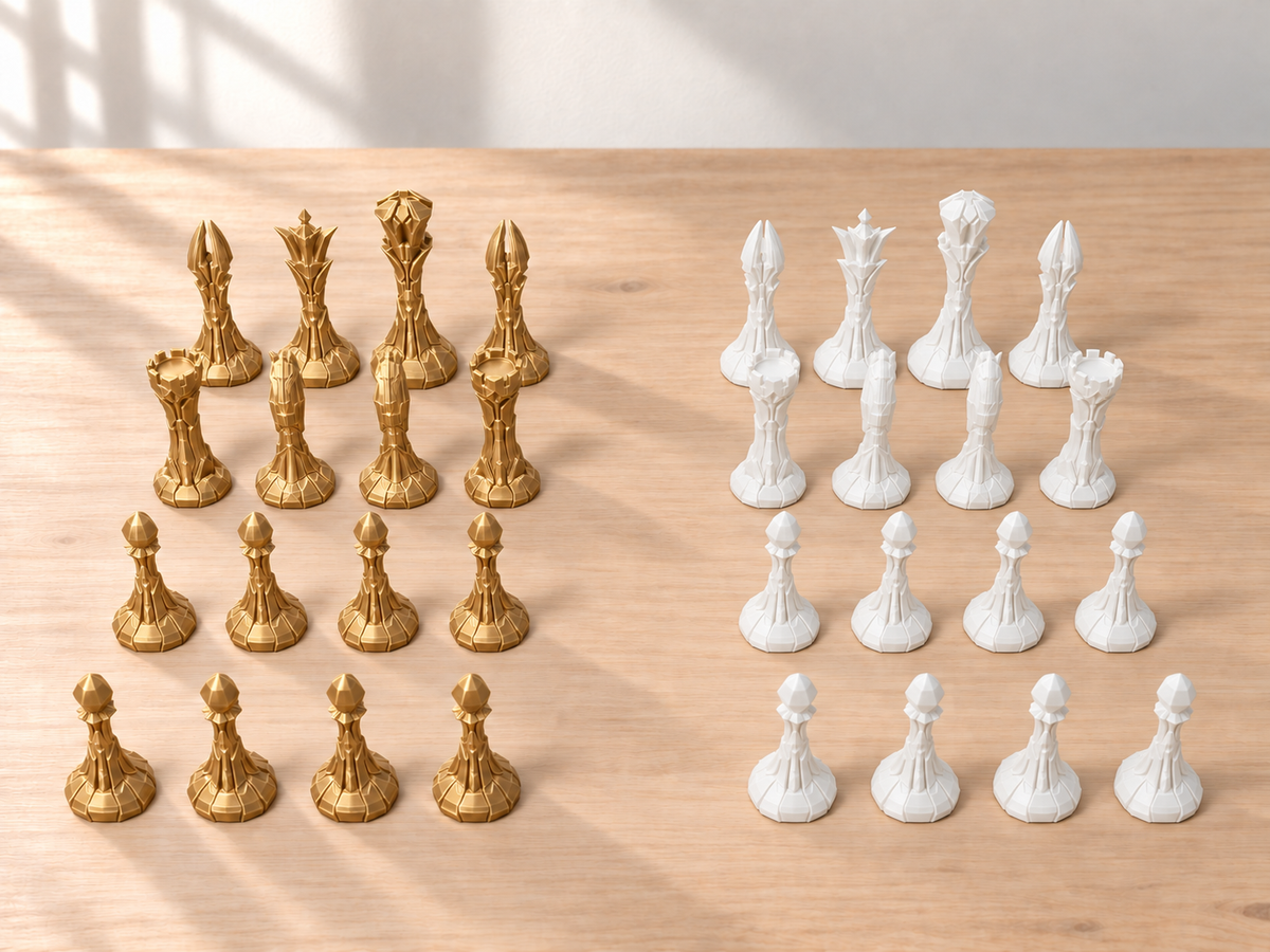 Black Metal Line – Schachfigurenset mit 32 Figuren – Ansicht 6