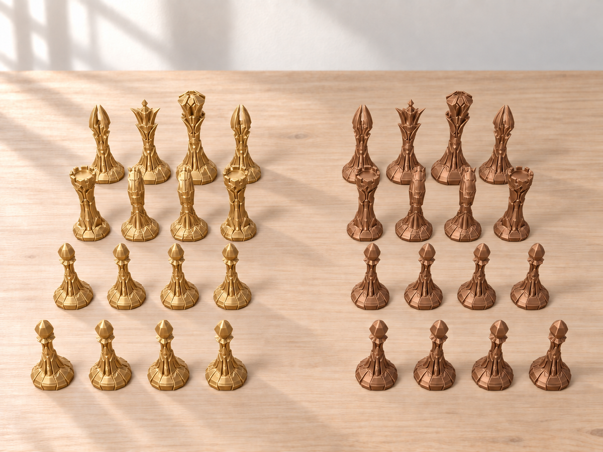 Black Metal Line – Schachfigurenset mit 32 Figuren – Ansicht 7