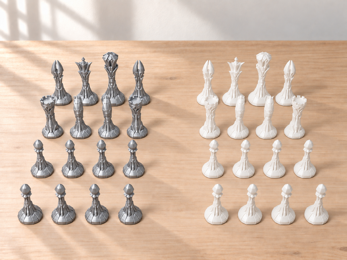 Black Metal Line – Schachfigurenset mit 32 Figuren – Ansicht 9