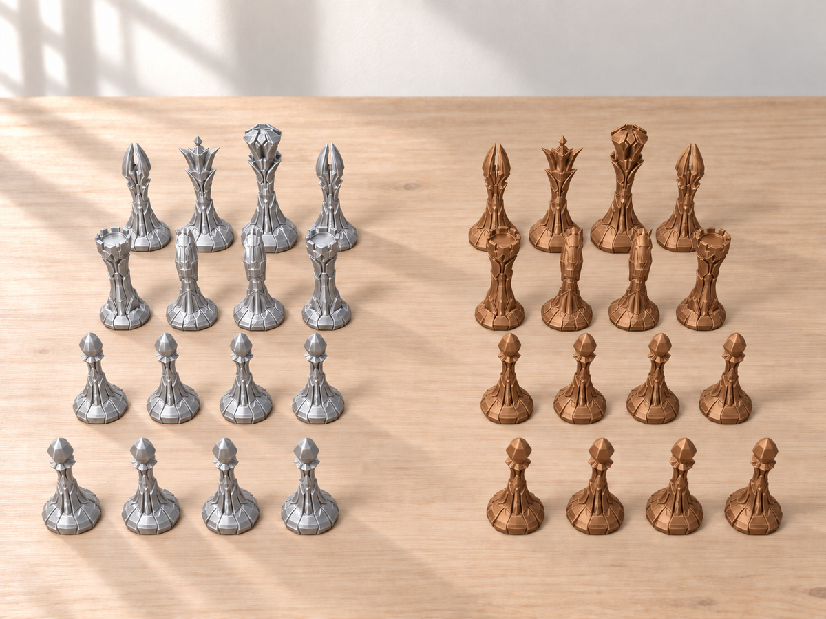 Black Metal Line – Schachfigurenset mit 32 Figuren – Ansicht 10