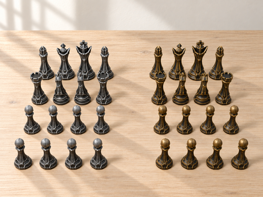 Pale Granite Line – Schachfigurenset mit 32 Figuren – Ansicht 1