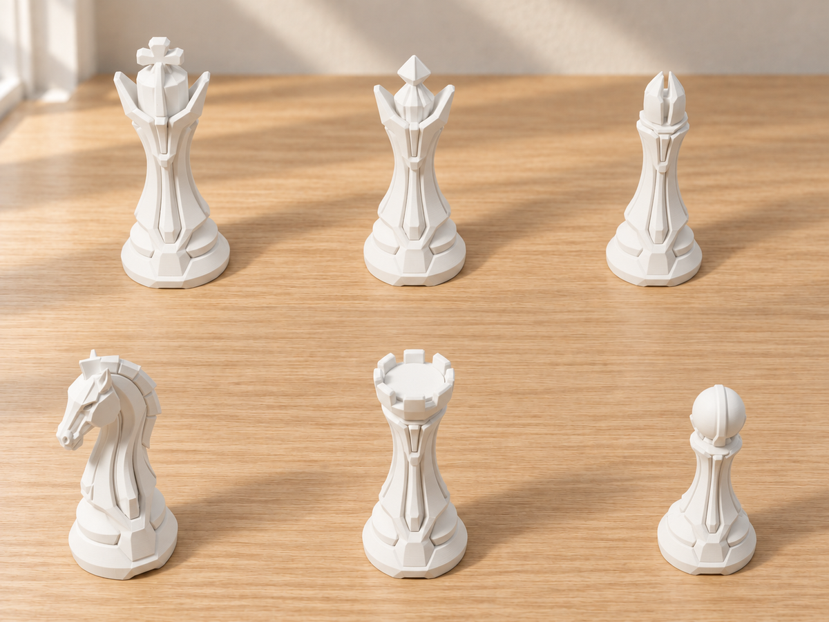 Pale Granite Line – Schachfigurenset mit 32 Figuren – Ansicht 2