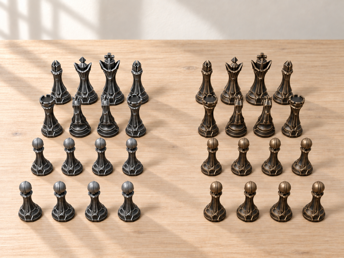 Pale Granite Line – Schachfigurenset mit 32 Figuren – Ansicht 3