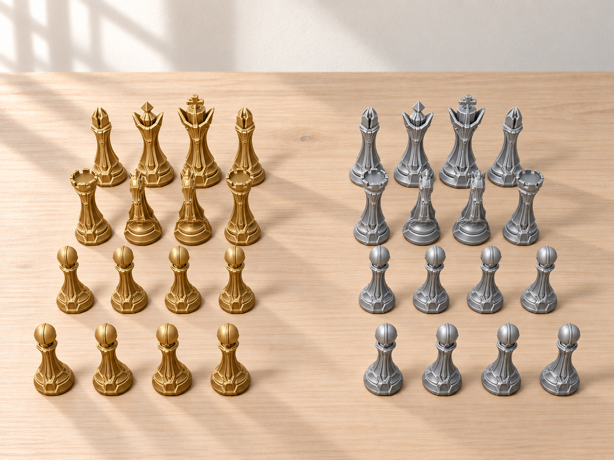Pale Granite Line – Schachfigurenset mit 32 Figuren – Ansicht 4