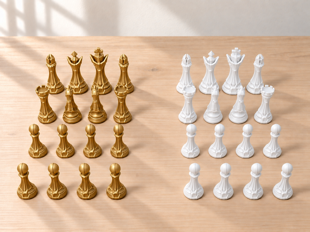 Pale Granite Line – Schachfigurenset mit 32 Figuren – Ansicht 6