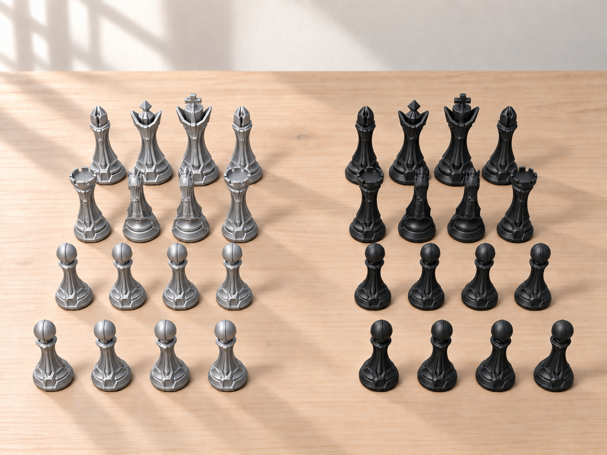 Pale Granite Line – Schachfigurenset mit 32 Figuren – Ansicht 8